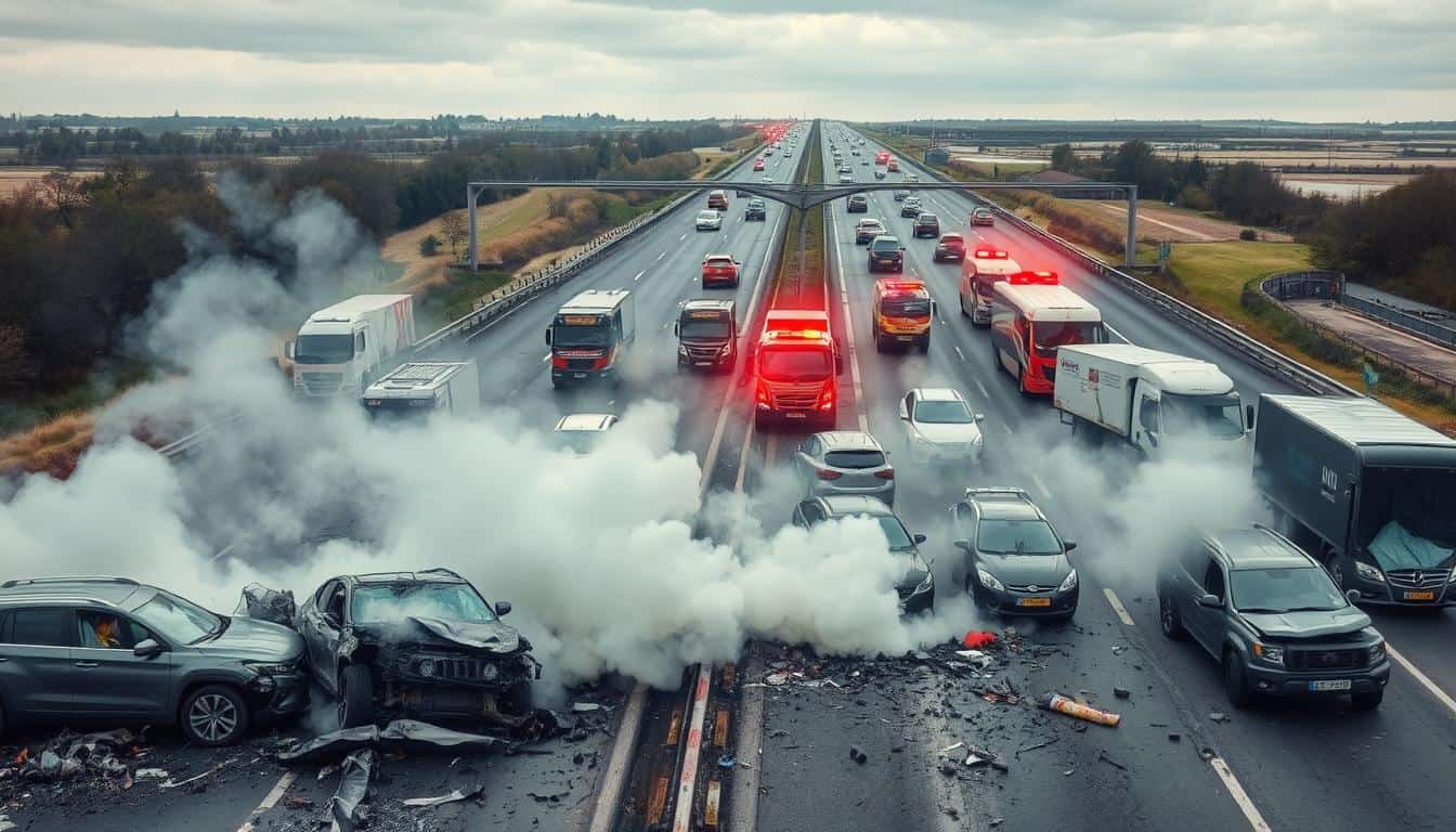 Wypadek na autostradzie w Holandii
