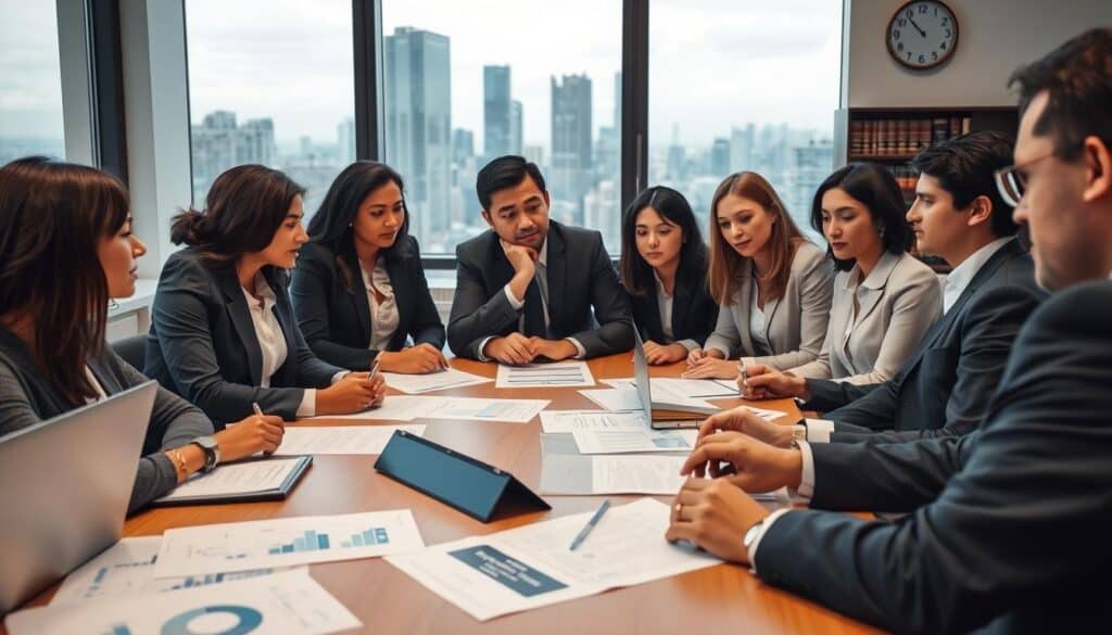 A professional and thoughtful scene depicting legal aspects of contesting compensation claims. In the foreground, a diverse group of business professionals dressed in formal attire, engaged in a serious discussion, with papers and laptops on a conference table. In the middle, a large window revealing a modern cityscape provides natural lighting, enhancing the atmosphere of urgency and importance. Legal documents, charts, and graphs related to compensation claims are spread across the table, symbolizing complex legal negotiations. In the background, shelves filled with law books and a subtle clock on the wall convey a sense of time pressure. The mood is serious and focused, emphasizing the gravity of legal proceedings in the context of compensation disputes. A professional and thoughtful scene depicting legal aspects of contesting compensation claims. In the foreground, a diverse group of business professionals dressed in formal attire, engaged in a serious discussion, with papers and laptops on a conference table. In the middle, a large window revealing a modern cityscape provides natural lighting, enhancing the atmosphere of urgency and importance. Legal documents, charts, and graphs related to compensation claims are spread across the table, symbolizing complex legal negotiations. In the background, shelves filled with law books and a subtle clock on the wall convey a sense of time pressure. The mood is serious and focused, emphasizing the gravity of legal proceedings in the context of compensation disputes.
